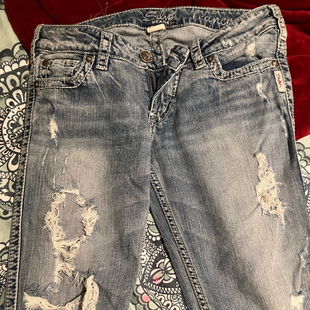 sliver light denim size 28 boot cut jeans